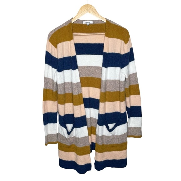 Madewell Kent Stripe Open Cardigan Sweater Bengali Indigo Small - Picture 5 of 14